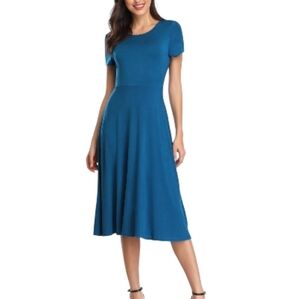 Urban Coco Blue Stretch Midi Dress Size XL